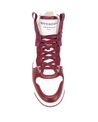 weiße und rote hohe Sneakers aus Leder von Givenchy