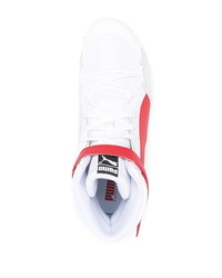 weiße und rote hohe Sneakers aus Segeltuch von Puma