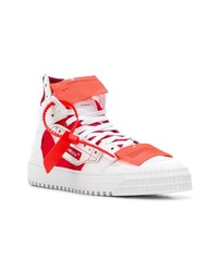 weiße und rote hohe Sneakers von Off-White