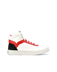 weiße und rote hohe Sneakers von Diesel