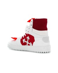 weiße und rote hohe Sneakers von Off-White