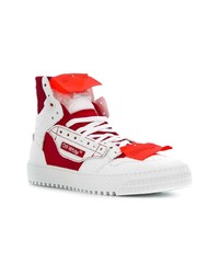 weiße und rote hohe Sneakers von Off-White