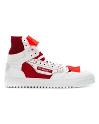 weiße und rote hohe Sneakers von Off-White