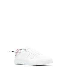 weiße und rote Leder niedrige Sneakers von Off-White