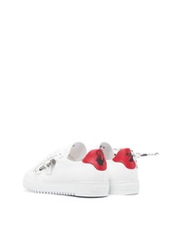 weiße und rote Leder niedrige Sneakers von Off-White