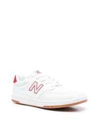 weiße und rote Leder niedrige Sneakers von New Balance