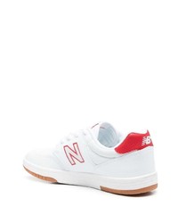 weiße und rote Leder niedrige Sneakers von New Balance