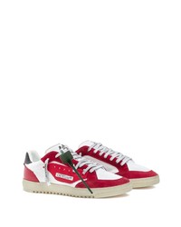 weiße und rote Leder niedrige Sneakers von Off-White