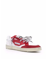 weiße und rote Leder niedrige Sneakers von Off-White