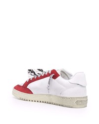 weiße und rote Leder niedrige Sneakers von Off-White