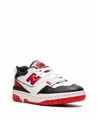 weiße und rote Leder niedrige Sneakers von New Balance