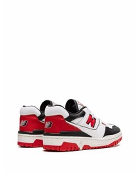 weiße und rote Leder niedrige Sneakers von New Balance