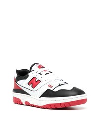 weiße und rote Leder niedrige Sneakers von New Balance