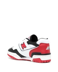 weiße und rote Leder niedrige Sneakers von New Balance