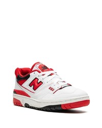 weiße und rote Leder niedrige Sneakers von New Balance