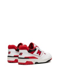 weiße und rote Leder niedrige Sneakers von New Balance