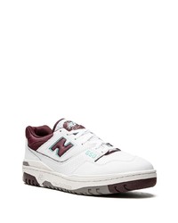 weiße und rote Leder niedrige Sneakers von New Balance