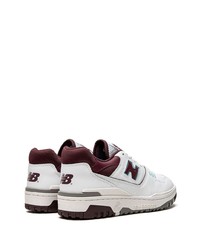 weiße und rote Leder niedrige Sneakers von New Balance