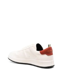 weiße und rote Leder niedrige Sneakers von Officine Creative