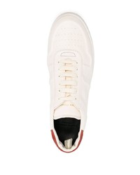 weiße und rote Leder niedrige Sneakers von Officine Creative