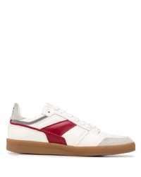 weiße und rote Leder niedrige Sneakers von Ami