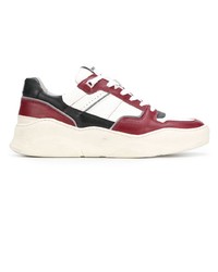 weiße und rote Leder niedrige Sneakers von Ami Paris