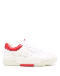 weiße und rote Leder niedrige Sneakers von Amiri