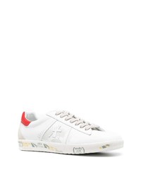 weiße und rote Leder niedrige Sneakers von Premiata