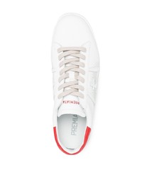 weiße und rote Leder niedrige Sneakers von Premiata