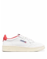weiße und rote Leder niedrige Sneakers von AUTRY