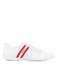 weiße und rote Leder niedrige Sneakers von Baldinini