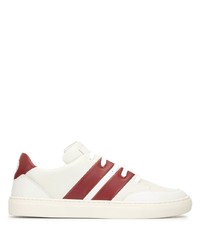 weiße und rote Leder niedrige Sneakers von Bally