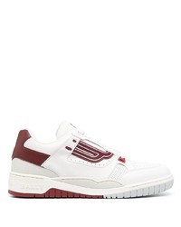 weiße und rote Leder niedrige Sneakers von Bally