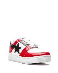 weiße und rote Leder niedrige Sneakers von A Bathing Ape