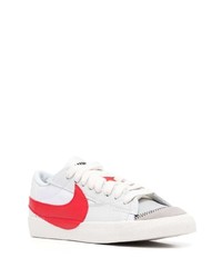 weiße und rote Leder niedrige Sneakers von Nike