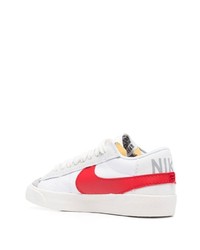 weiße und rote Leder niedrige Sneakers von Nike