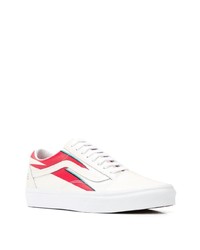 weiße und rote Leder niedrige Sneakers von Vans