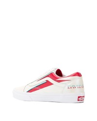 weiße und rote Leder niedrige Sneakers von Vans