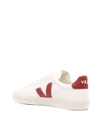 weiße und rote Leder niedrige Sneakers von Veja