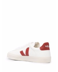 weiße und rote Leder niedrige Sneakers von Veja