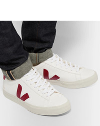 weiße und rote Leder niedrige Sneakers von Veja