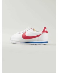 weiße und rote Leder niedrige Sneakers von Nike