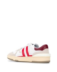 weiße und rote Leder niedrige Sneakers von Lanvin