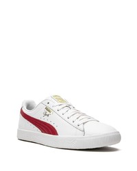 weiße und rote Leder niedrige Sneakers von Puma