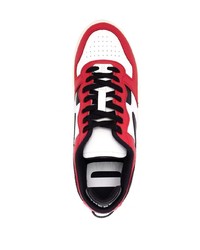 weiße und rote Leder niedrige Sneakers von Diesel