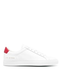 weiße und rote Leder niedrige Sneakers von Common Projects