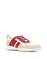 weiße und rote Leder niedrige Sneakers von Tod's