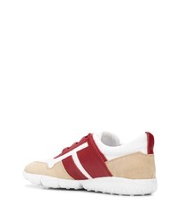 weiße und rote Leder niedrige Sneakers von Tod's