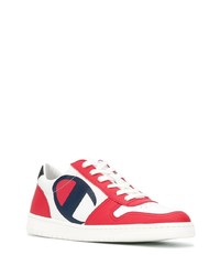 weiße und rote Leder niedrige Sneakers von Champion