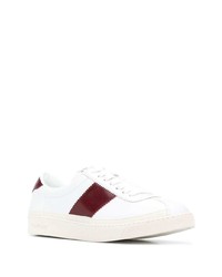 weiße und rote Leder niedrige Sneakers von Tom Ford